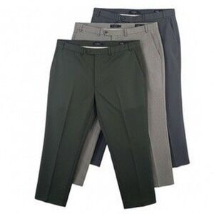 Hart Schaffner Marx Mens 40-42 x24 Dress Pants 3 Black Grey Blue Flat Front